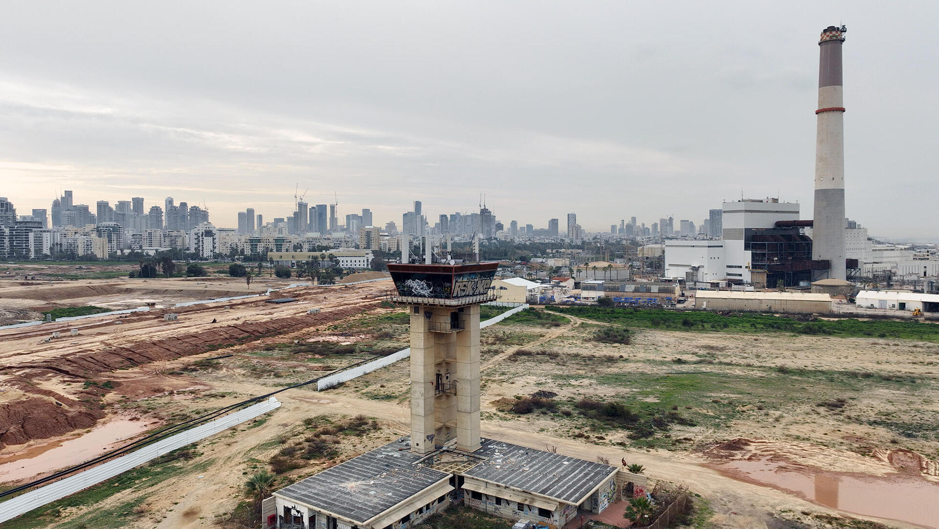 מתחם שדה דב לאחר הפינוי תחנת הכוח רדינג
