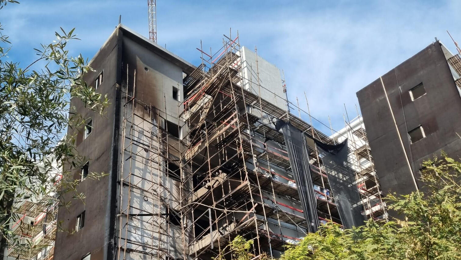 שריפה ב פרויקט יאפא יפו 2