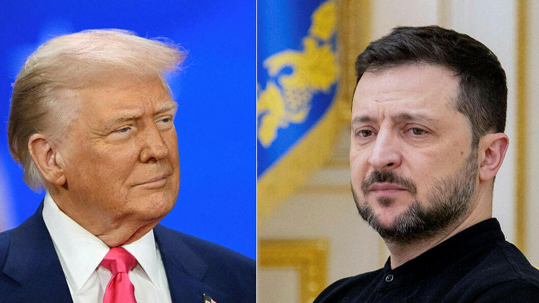 וולודימיר זלנסקי נשיא אוקראינה ו דונלד טראמפ נשיא ארה"ב