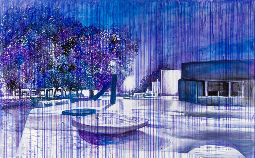 בארי מתוך צללי הברושים על הכביש