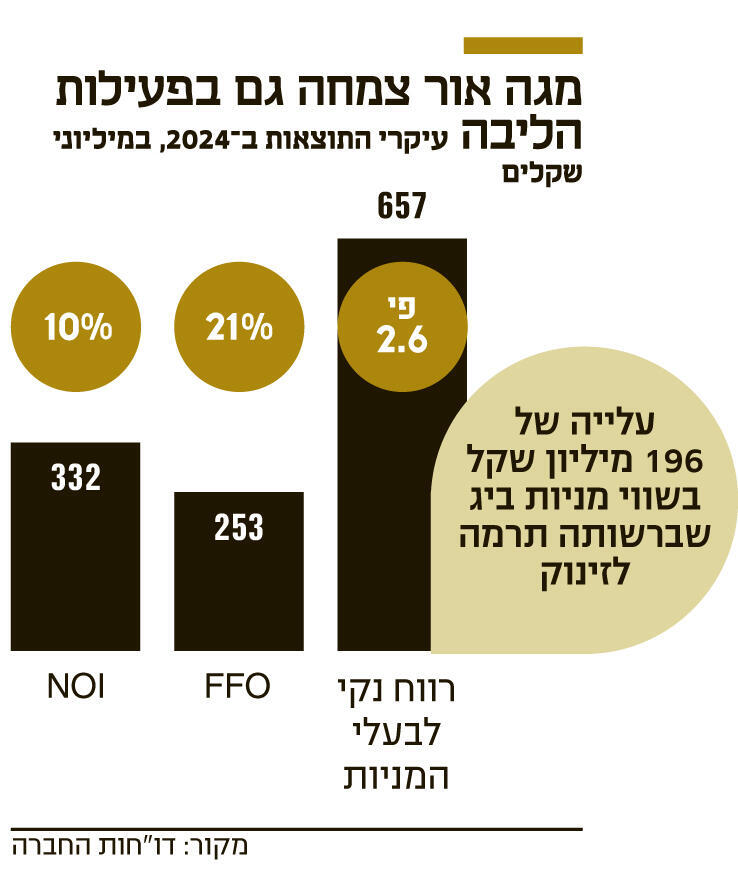 אינפו מגה אור צמחה גם בפעילות הליבה