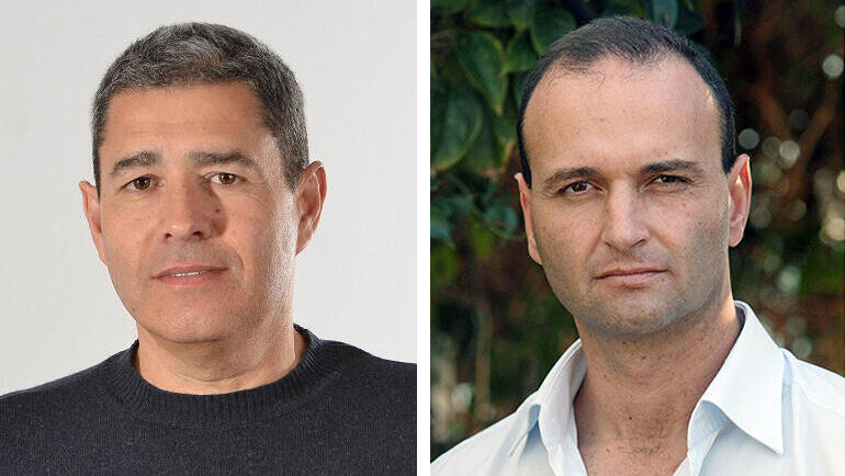 מימין: מנכ"ל פורמולה מערכות ומג'יק גיא ברנשטיין ומנכ"ל מטריקס מוטי גוטמן (צילומים: בועז אופנהיים, עידן גרוס) מימין מנכ"ל פורמולה מערכות גיא ברנשטיין ומנכ"ל מטריקס מוטי גוטמן