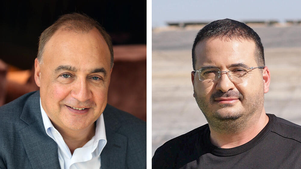 מימין עופר ינאי בעלי חברת האנרגיה סולאר ו לן בלווטניק בעל ה שליטה ב כלל תעשיות