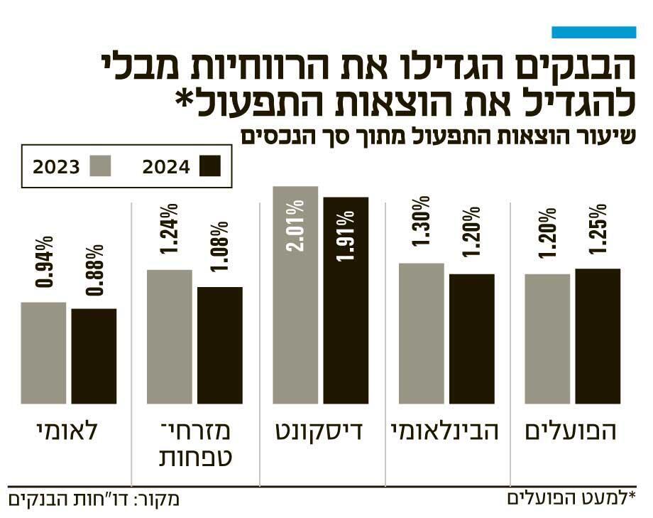 אינפו הבנקים הגדילו את הרווחיות מבלי להגדיל את הוצאות התפעול