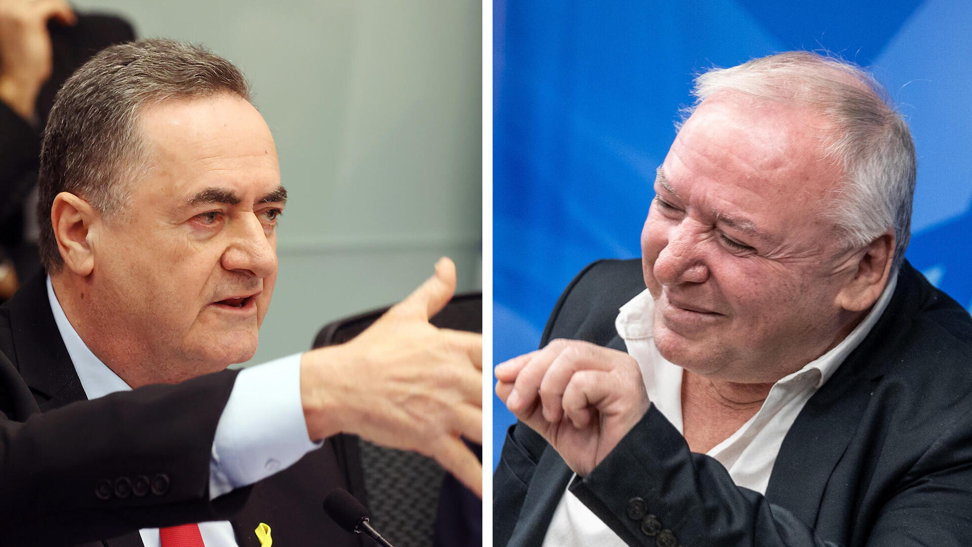 השר הממונה על החברות הממשלתית דודי אמסלם ושר הביטחון ישראל כץ