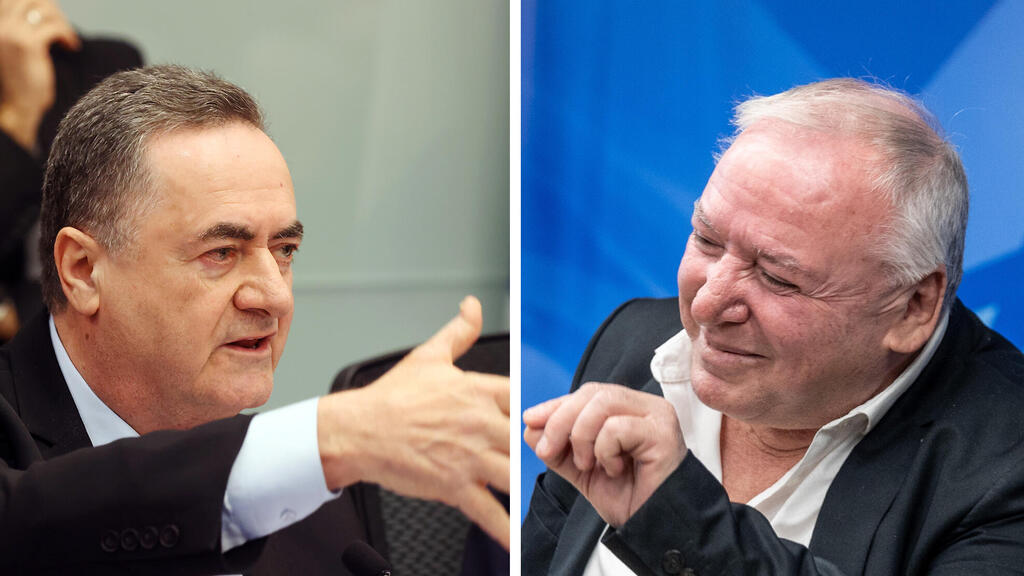 השר הממונה על החברות הממשלתית דודי אמסלם ושר הביטחון ישראל כץ