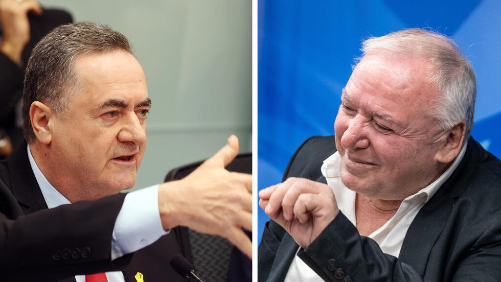 השר הממונה על החברות הממשלתית דודי אמסלם ושר הביטחון ישראל כץ