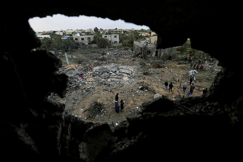 הריסות בחאן יונס (צילום: REUTERS/Hatem Khaled) הריסות ב חאן יונס 2 רצועת עזה מלחמה בעזה 20.3.25