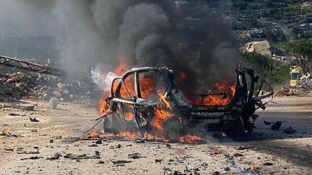 תקיפת רכב ב עיתא א שעב ב דרום לבנון מכונית הותקף הותקפה