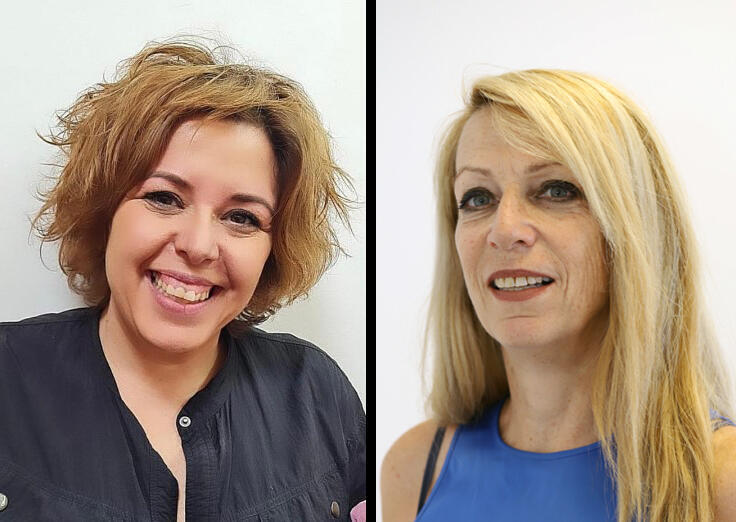 מימין פרופ׳ דפנה קנטי וד״ר קרן לוי גנני סניידר אוניברסיטת חיפה