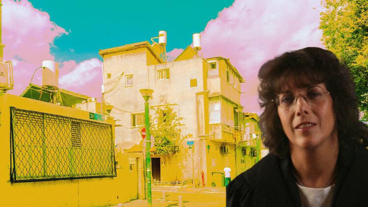 השופטת יסכה רוטנברג על רקע שכונת התקווה