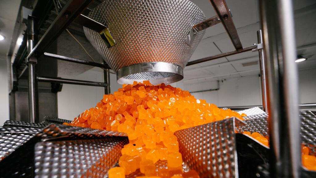 Production line at the TopGum factory ( (Courtesy) קו ייצור במפעל טופ גאם לתוספי מזון
