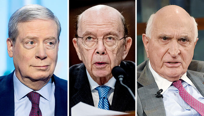 מימין קן לאנגון וילבור רוס ו סטנלי דרוקנמילר