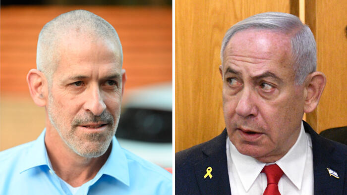 מימין בנימין נתניהו ו רונן בר ראש ה שבכ