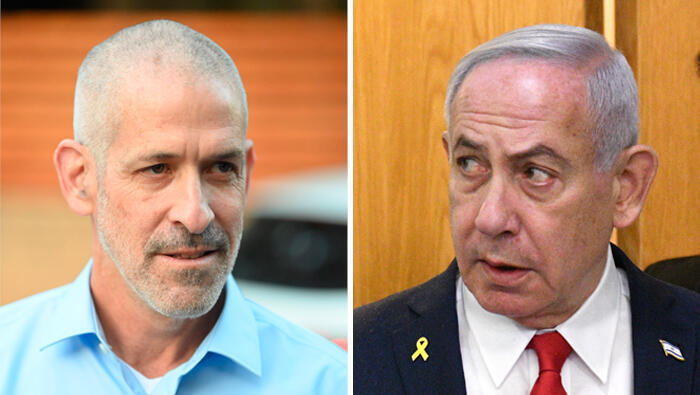 מימין בנימין נתניהו ו רונן בר ראש ה שבכ