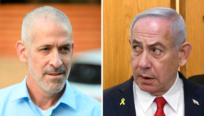 מימין בנימין נתניהו ו רונן בר ראש ה שבכ