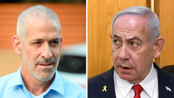 בנימין נתניהו ורונן בר (צילומים: ראובן קסטרו יאיר שגיא) מימין בנימין נתניהו ו רונן בר ראש ה שבכ