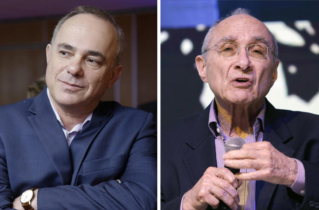 מימין: עוזי לנדאו, לשעבר יו"ר רפאל, ויובל שטייניץ, יו"ר רפאל היום. ללנדאו נודע על קיום הערבות מהבודק
(צילומים: עמית שעל) מימין עוזי לנדאו לשעבר יו"ר רפאל ו משה מאור מיארה לשעבר סמנכ"ל המיזוגים והרכישות של רפאל