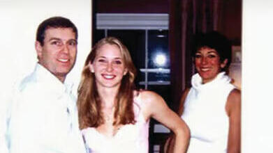 וירג'יניה ג'ופרה עם הנסיך אנדרו ו גיליאן מקסוול