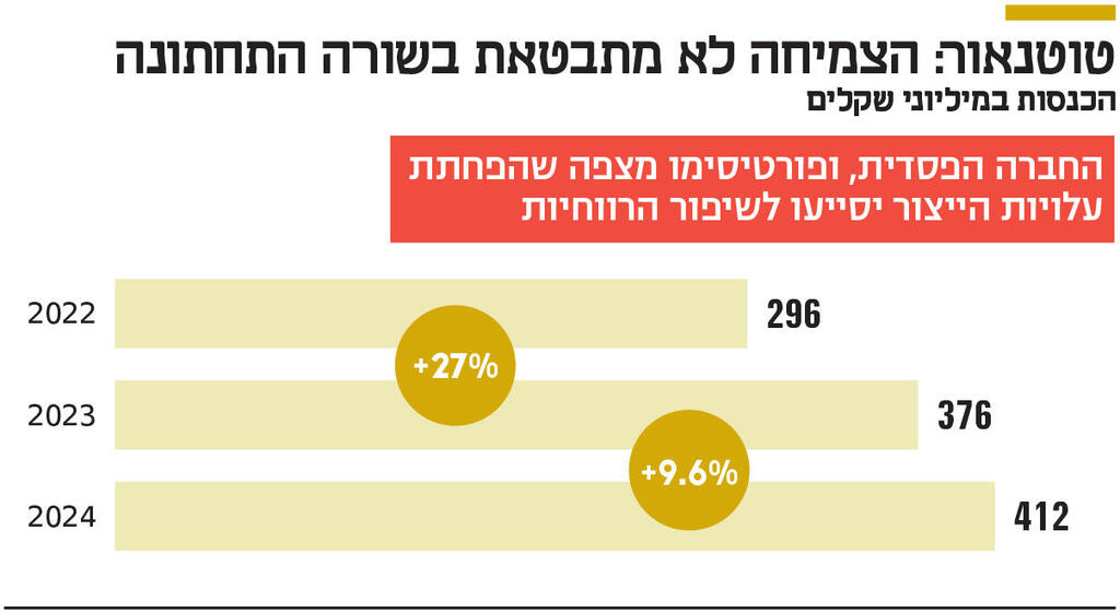 אינפו טוטנאור: הצמיחה לא מתבטאת בשורה התחתונה