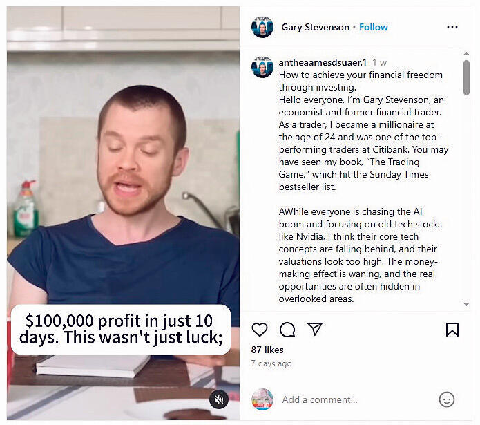 A fake Gary Stevenson video. 