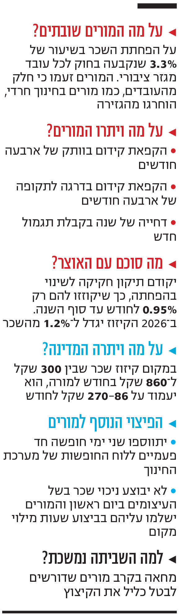 אינפו על מה המורים שובתים