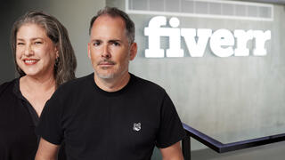 מיכה קאופמן מנכל פייבר fiverr וסמנכ"לית משאבי האנוש וקהילת הפרילנסרים בחברה שרון שטיינר