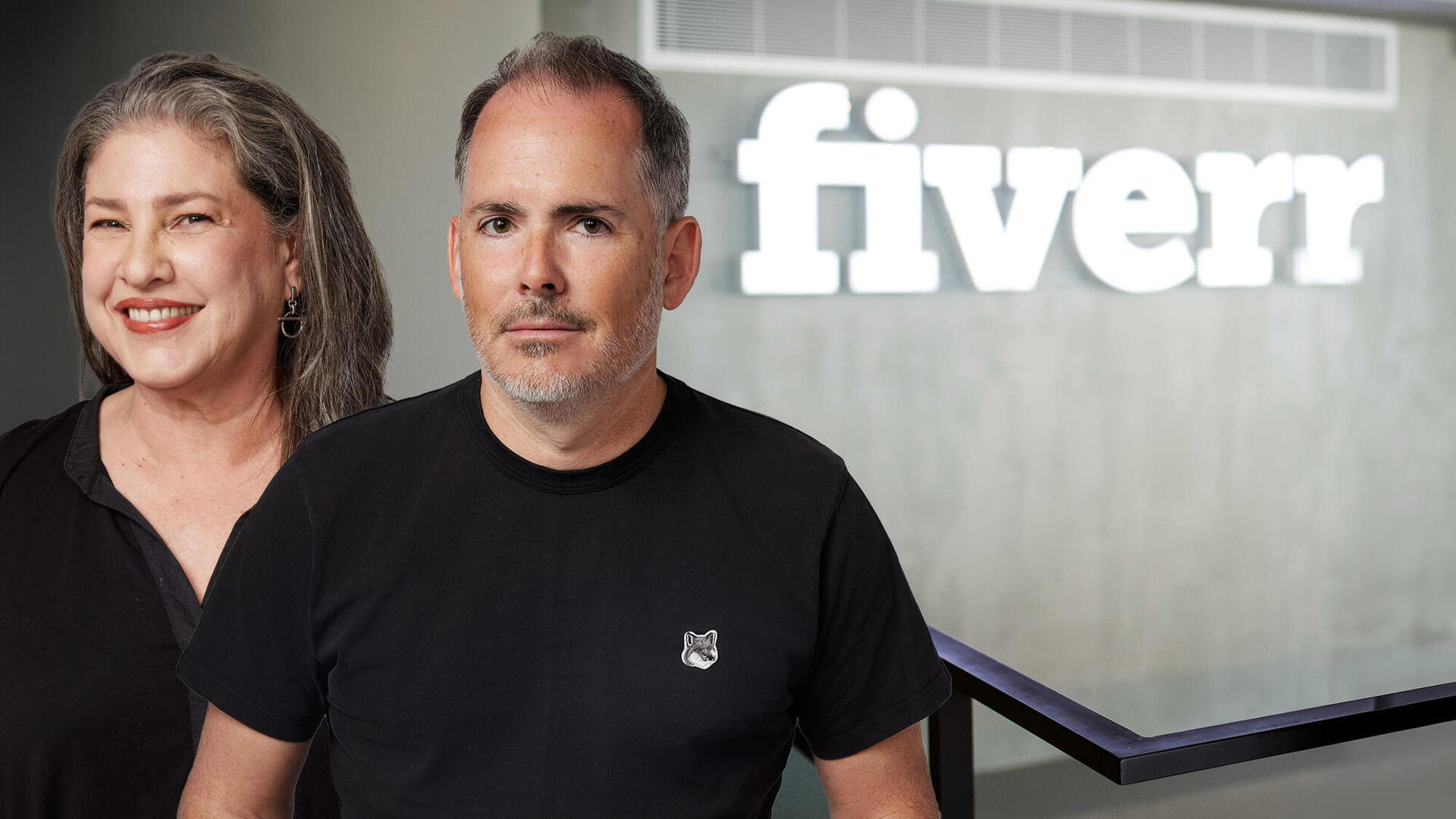 מיכה קאופמן מנכל פייבר fiverr וסמנכ"לית משאבי האנוש וקהילת הפרילנסרים בחברה שרון שטיינר