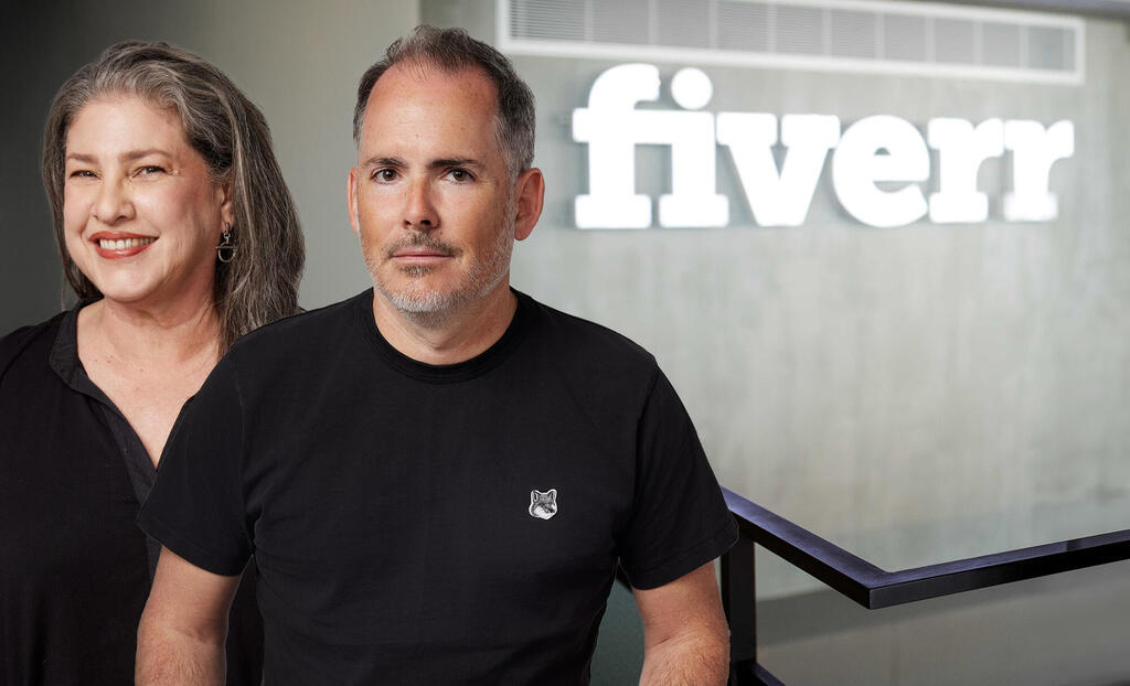 מיכה קאופמן מנכל פייבר fiverr וסמנכ"לית משאבי האנוש וקהילת הפרילנסרים בחברה שרון שטיינר