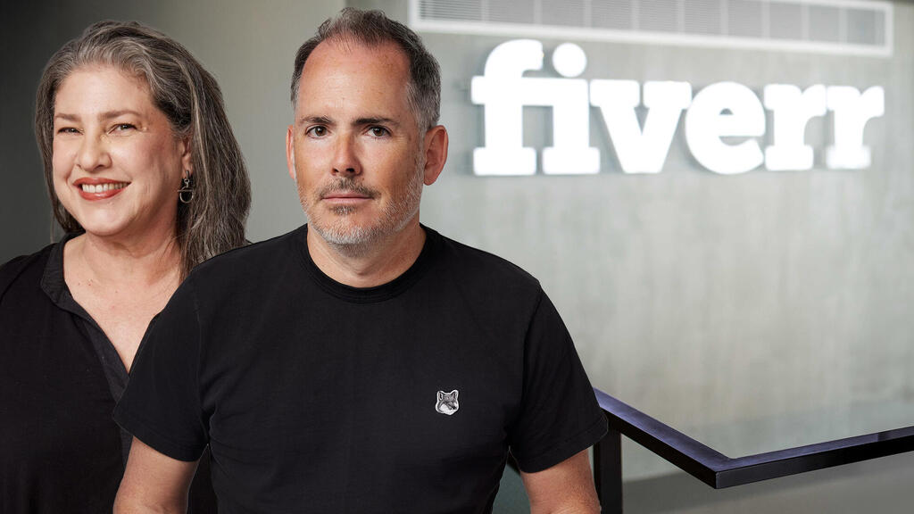 מיכה קאופמן מנכל פייבר fiverr וסמנכ"לית משאבי האנוש וקהילת הפרילנסרים בחברה שרון שטיינר