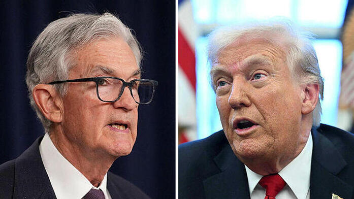 נשיא ארה"ב דונלד טראמפ ו ג'רום פאוול יו"ר הפדרל ריזרב ו  