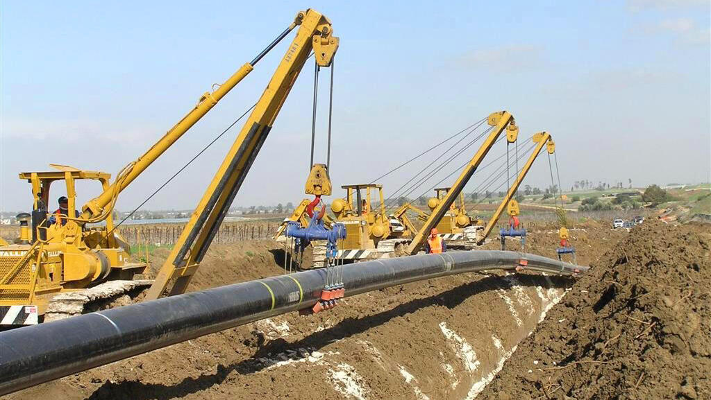 הנחת צינור גז טבעי של נתג"ז