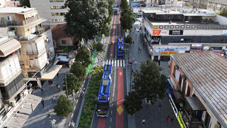 הדמיית הקו הכחול קו כחול BRT רחובות רחפן רחוב הפועלים