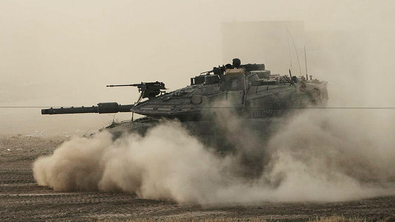 טנק של צה"ל בסמוך ל רצועת עזה מלחמה בעזה 16.5.25