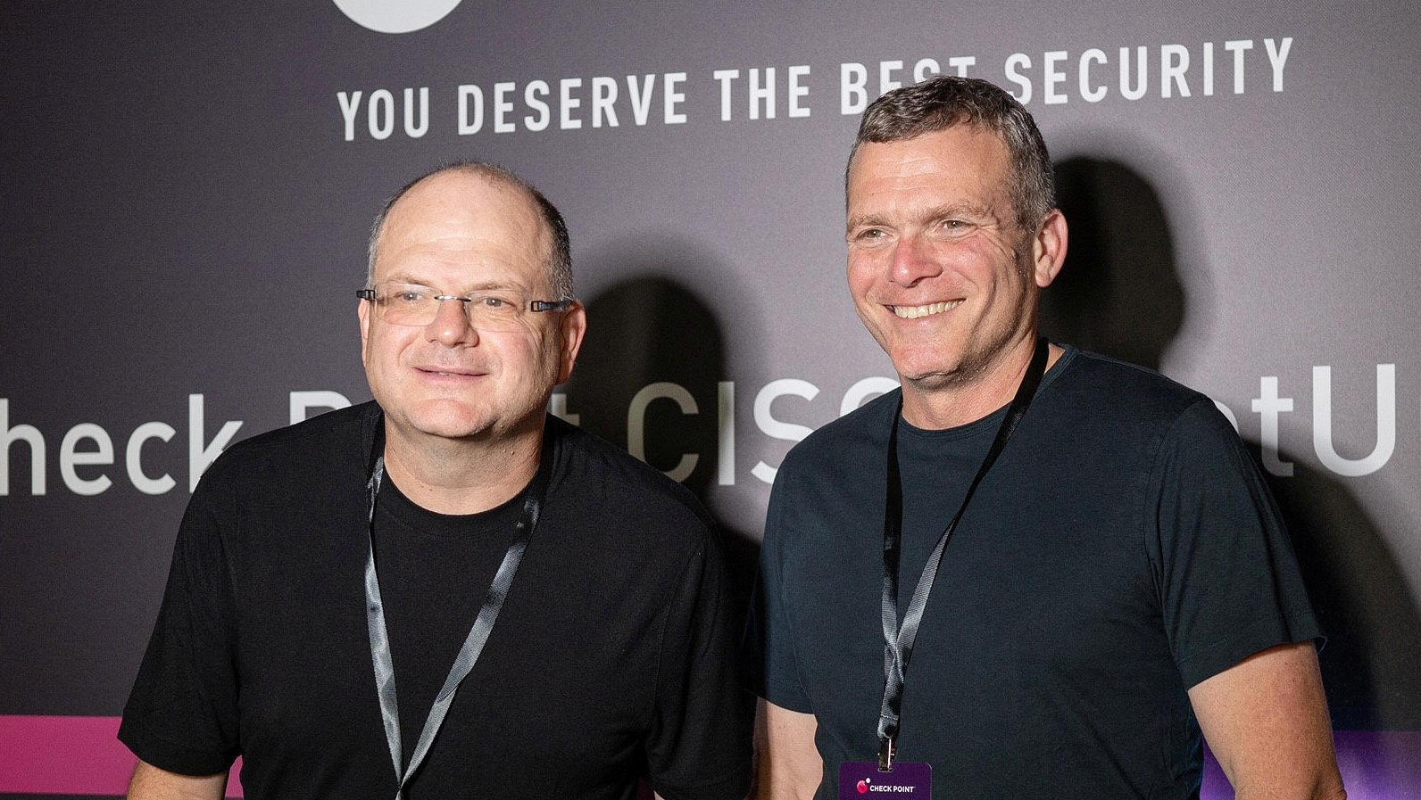 מימין מנכ"ל צק פוינט נדב צפריר ומייסד ויו"ר צ'ק פוינט גיל שויד