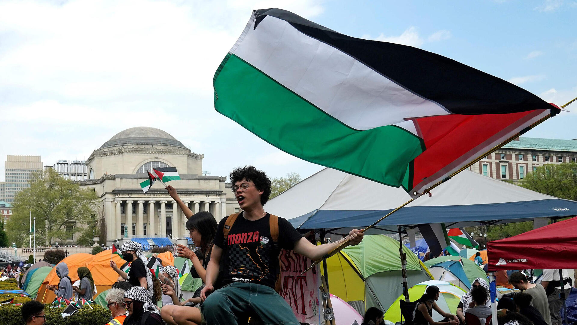 הפגנה פרו פלסטינית ב אוניברסיטת קולומביה 29.4.24