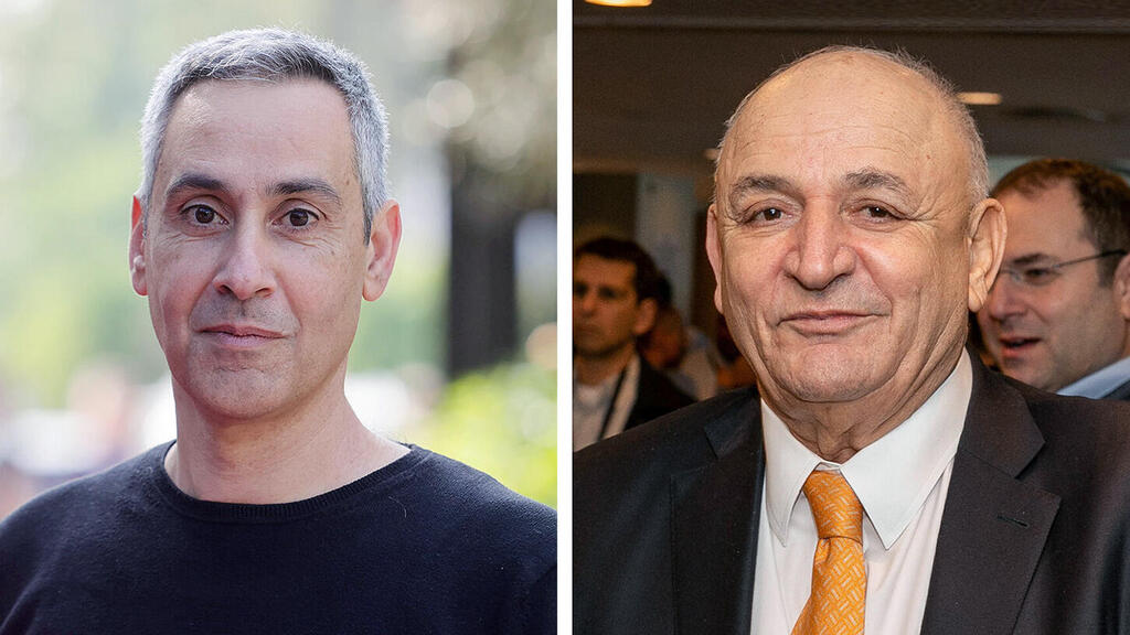 מימין יצחק תשובה בעל השליטה ב דלק ו דודו זבידה מנהל קבוצת חנן מור