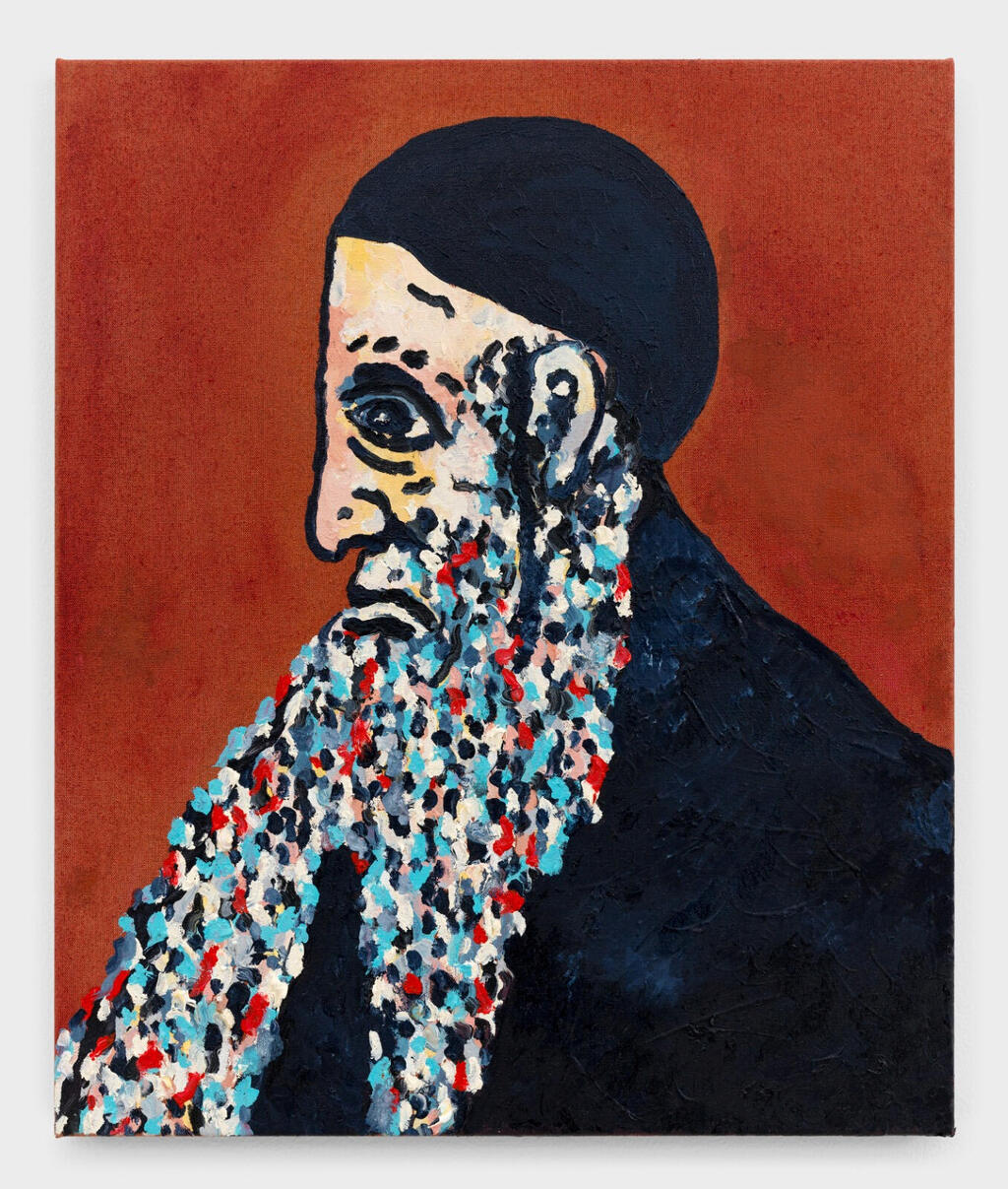 ציור מסדרת "הרבנים" של מסלר. "מי שרכש אותם היו בעיקר דווקא אספנים לא יהודים" (צילום: The Artist and David Kordansky Gallery) ציור מסדרת הרבנים של האמן ג'ואל מסלר פנאי