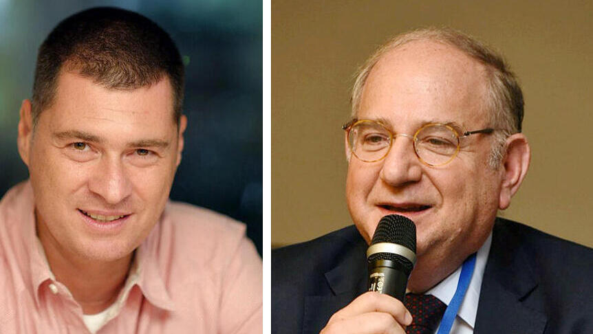 מימי:ן ג'ואל ויינר בעל השליטה בחברת דה זראסאי, וזוהר לוי בעל השליטה בסאמיט ( צילום: ישראל הדרי) מימין גואל ויינר בעל השליטה בחברת דה זראסאי זוהר לוי יו"ר סאמיט