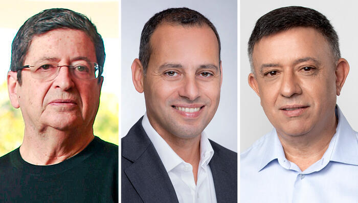 מימין אבי גבאי אייל בן סימון ו מורי ארקין