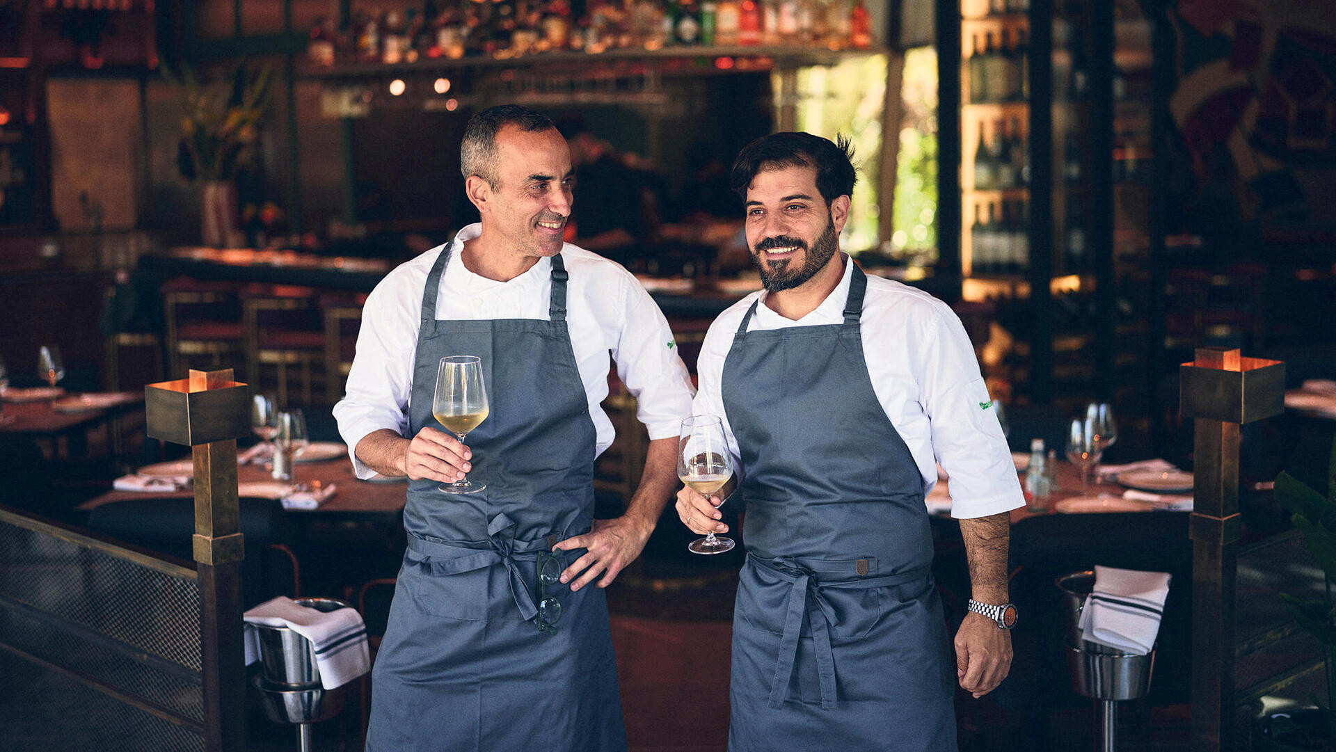 ניסו כהן ו איתי פלח הבעלים של מסעדת סזאר ברחובות