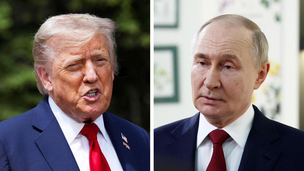 מימין נשיא רוסיה ולדימיר פוטין ונשיא ארה"ב דונלד טראמפ