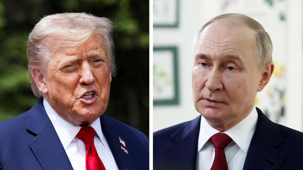 מימין נשיא רוסיה ולדימיר פוטין ונשיא ארה"ב דונלד טראמפ