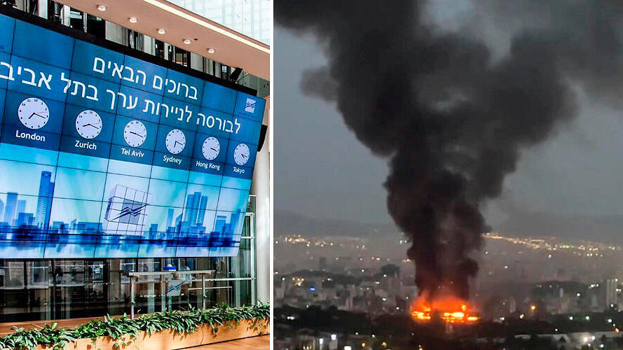 איראן הפצצות בטהראן ו הבורסה בורסה בורסת תל אביב מלחמה עם איראן
