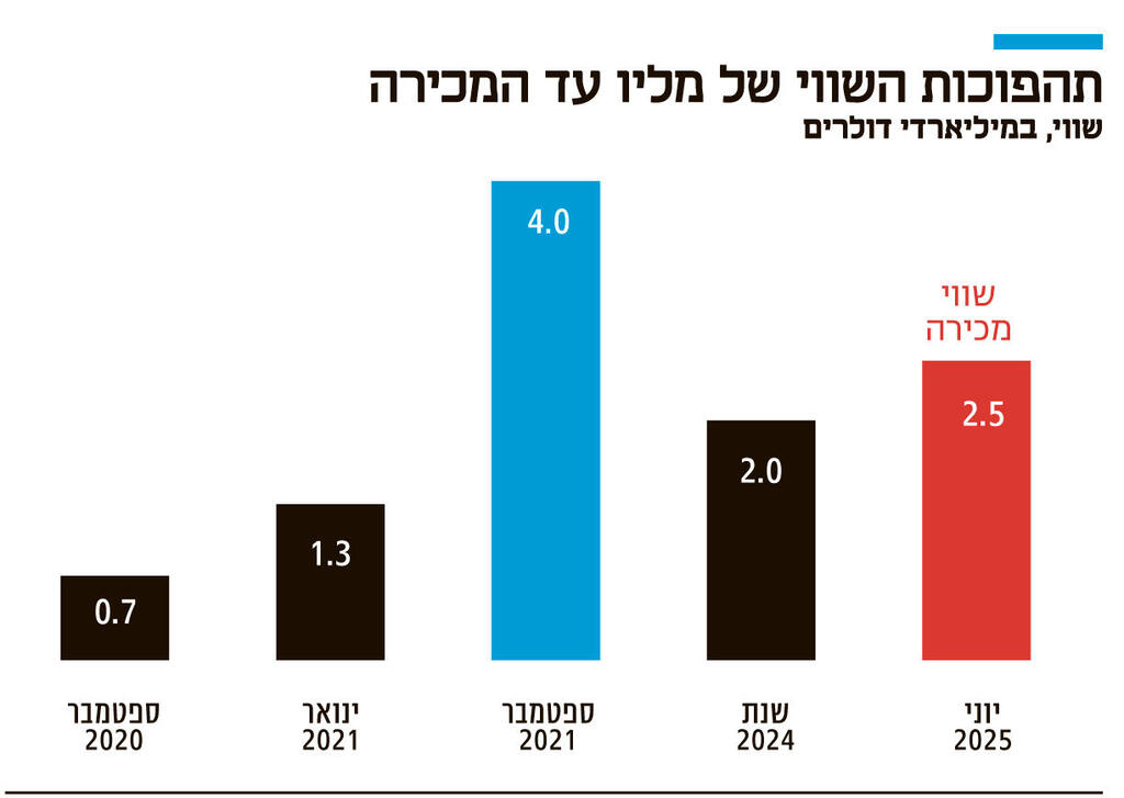 אינפו תהפוכות השווי של מליו עד המכירה