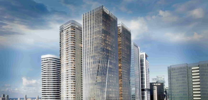 Cosmopolitan Project (visualization). Four commercial and residential towers in Tel Aviv הדמיה פרויקט קוסמופוליטן של קבוצת אקרו במתחם יצחק שדה בתל אביב