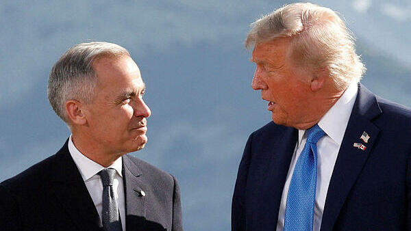 נשיא ארה"ב דונלד טראמפ ו רה"מ קנדה מארק קרני