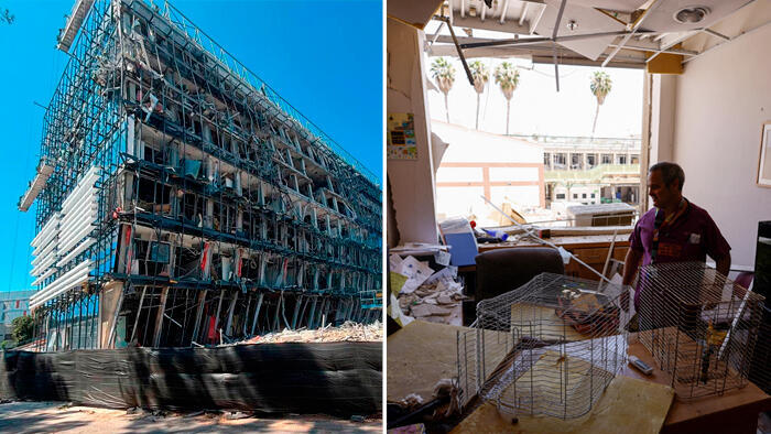 מימין בית חולים סרוקה באר שבע  ו מכון ויצמן ב רחובות