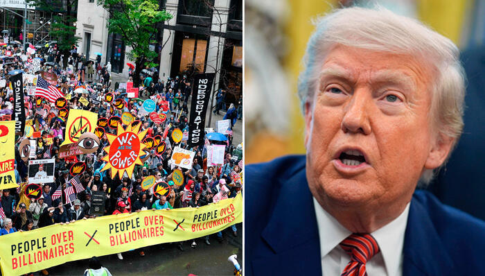 מימין דונלד טראמפ  הפגנה