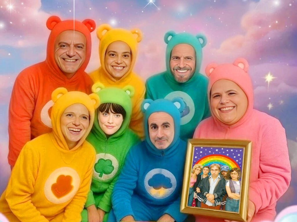 חלק ממשתתפי נאומים נגד הייאוש מימין למעלה: מיה לנדסמן גורי אלפי גלית חוגי ו נורמן עיסא למטה: אלי חביב נגה ארז ו נועה קולר פנאי